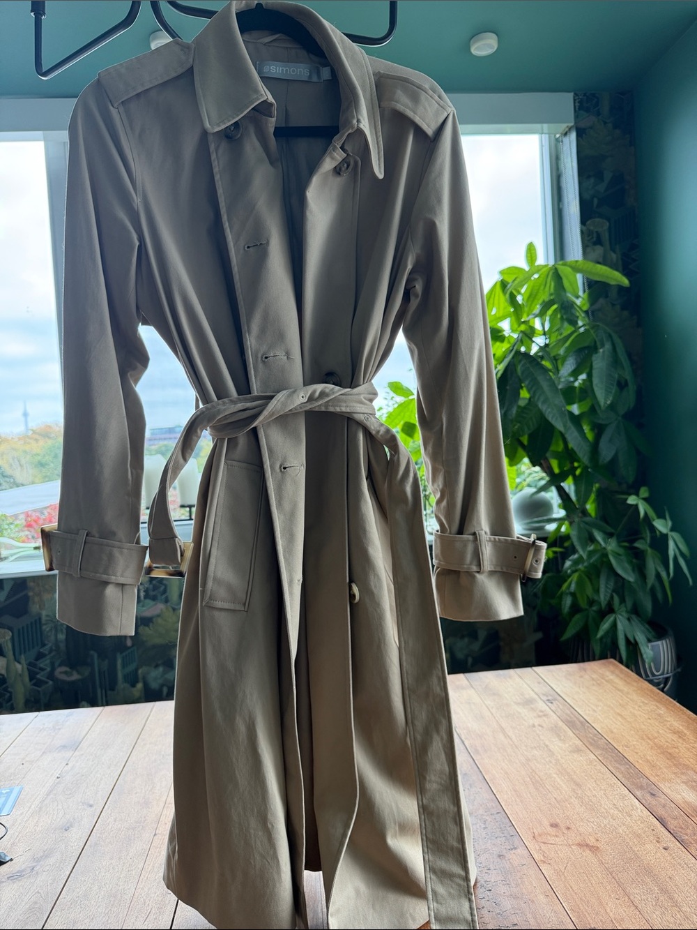 Simons Beige Trench Coat with Belt